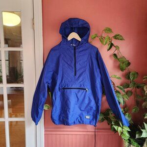 Vintage LL Bean Blue Anorak Half Zip Rain Windbreaker